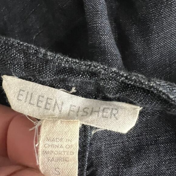Eileen Fisher Linen Dress Long Sleeve Snap Front Size Small - Picture 8 of 10
